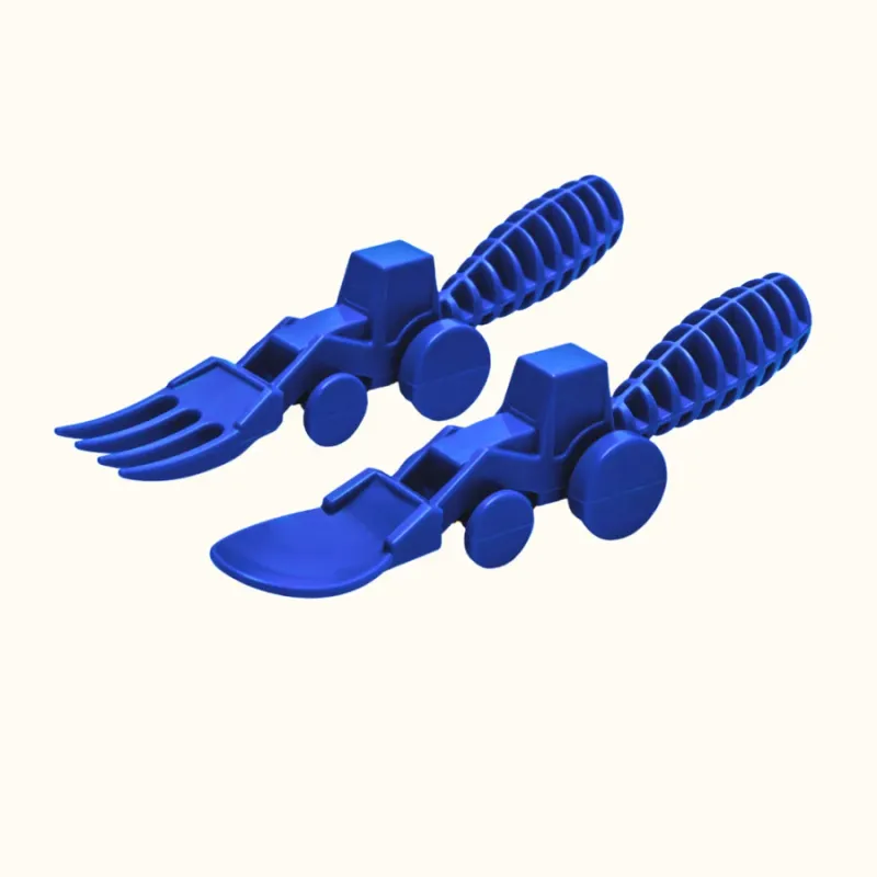 Blue Spoon &amp; Fork Tractor Utensils