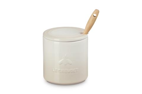 Signature Honey Pot w/ Dipper 14oz - Meringue