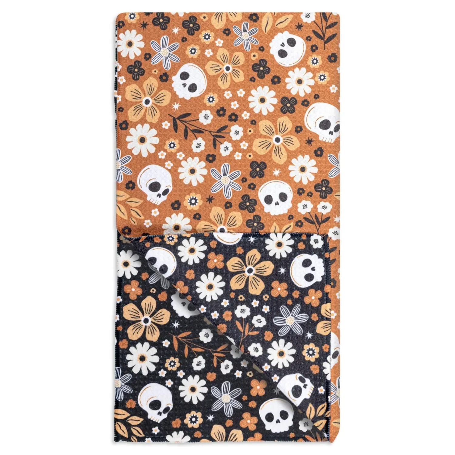 Floral Skull Tea Towel