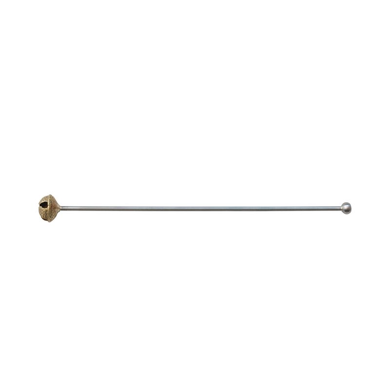Stainless Steel &amp; Brass Cocktail Stirrer w/ Bell 7 3/4" L