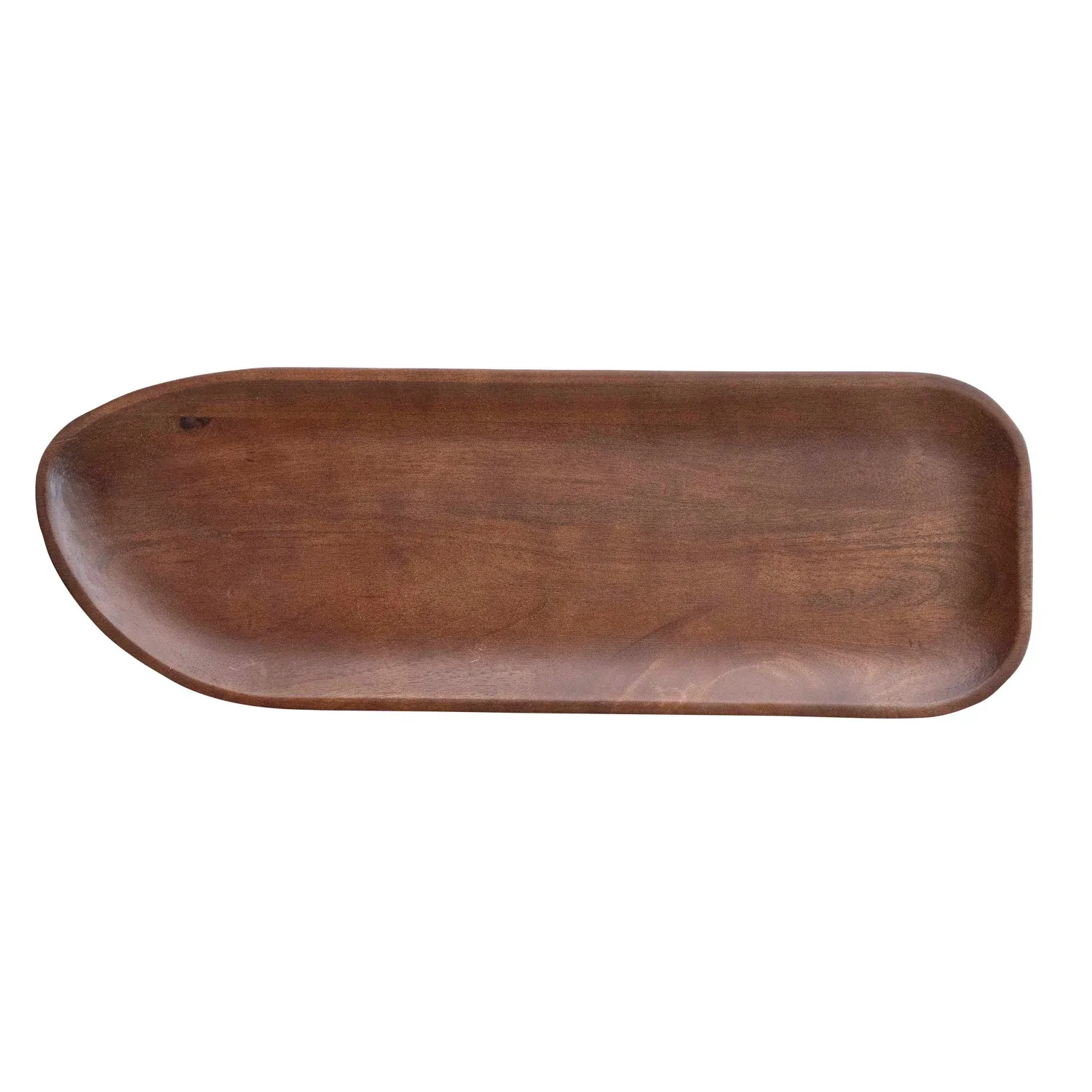 Mango Wood Footed Platter, Walnut Finish