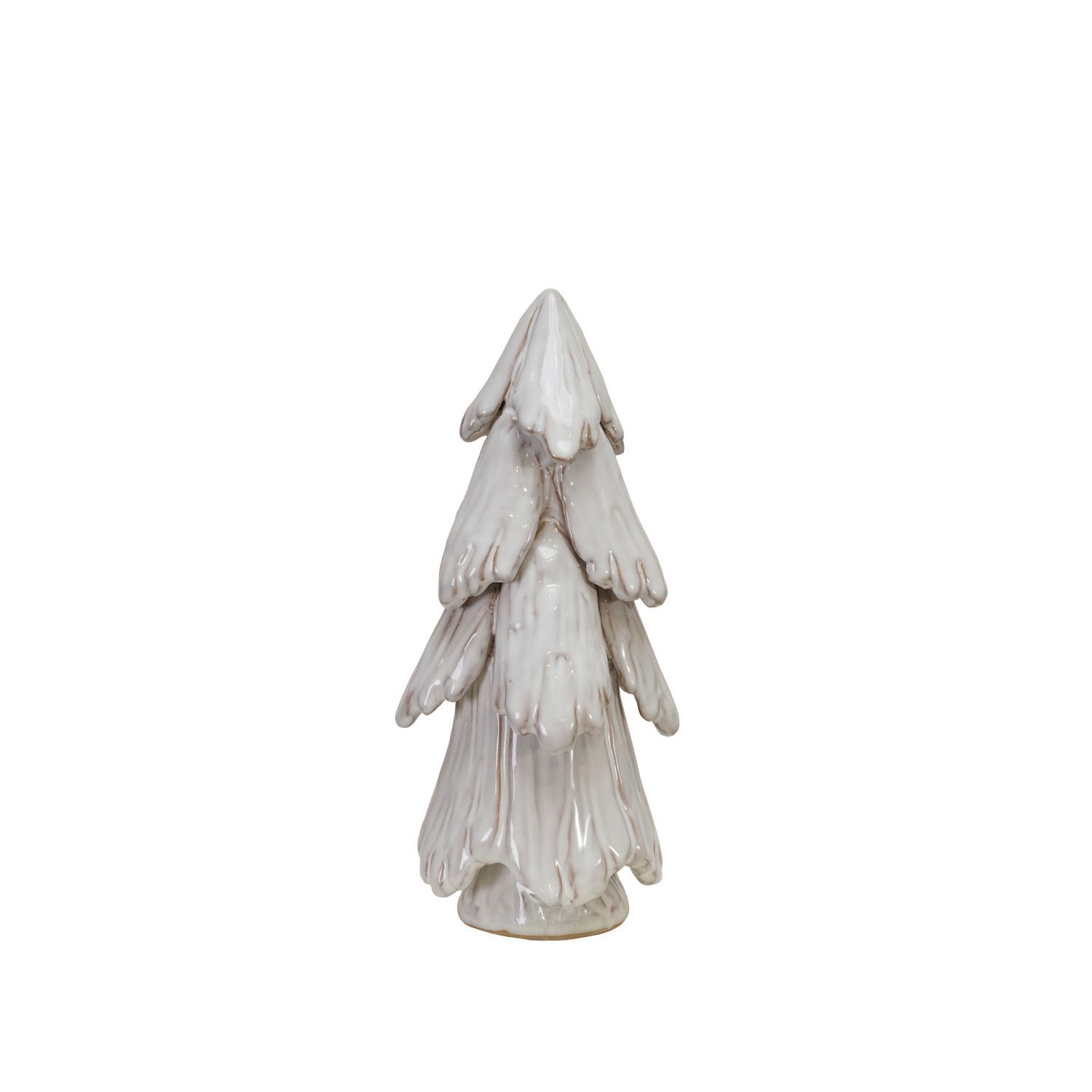 10" Stoneware Tree, Reactive Glass, White