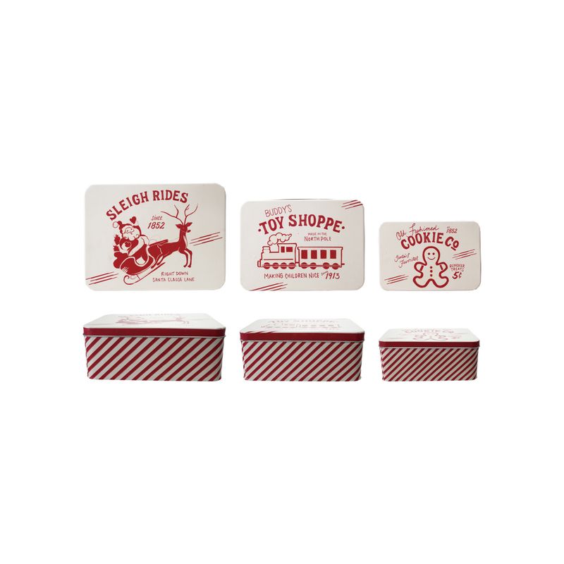 Decorative Metal Boxes w Holiday Image- Small