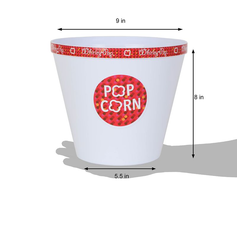 Colored Rim Popcorn Bucket with Whirley Pop logo