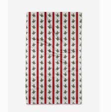 Christmas Holly Stripe Tea Towel