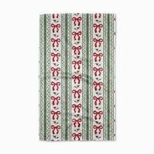 Christmas Bow Stripe Tea Towel