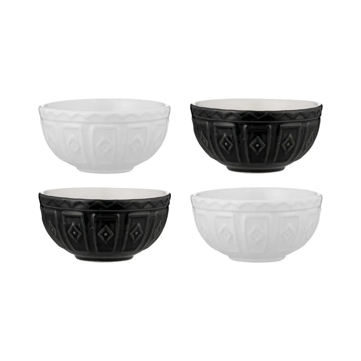 Black &amp; Cream Mini Bowls- Set of 4
