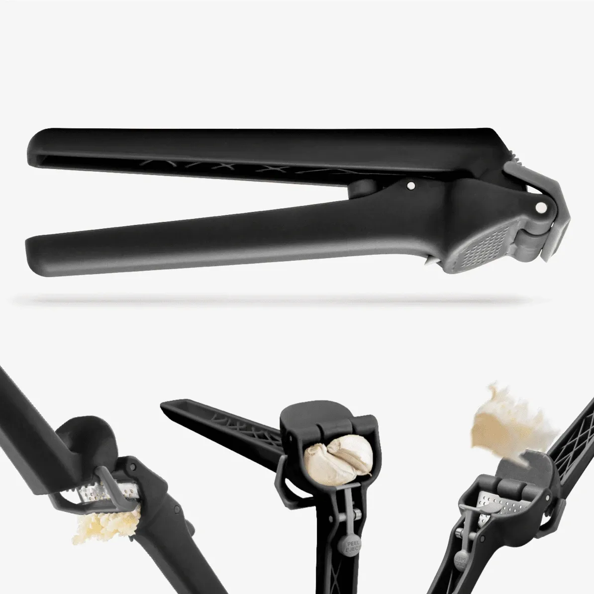 Garject Lite- Self-cleaning Garlic Press, Black
