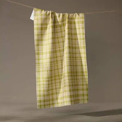 Orchard Plaid Green Tea Towel