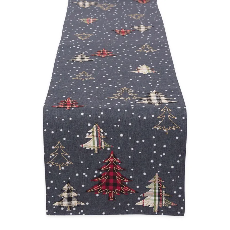 Snowy Trees Embellished Table Runner