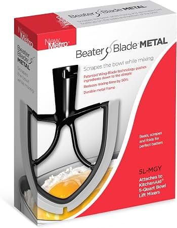 Beater Blade Metal Fits 5qt Bowl-Lift Mixers- Gray