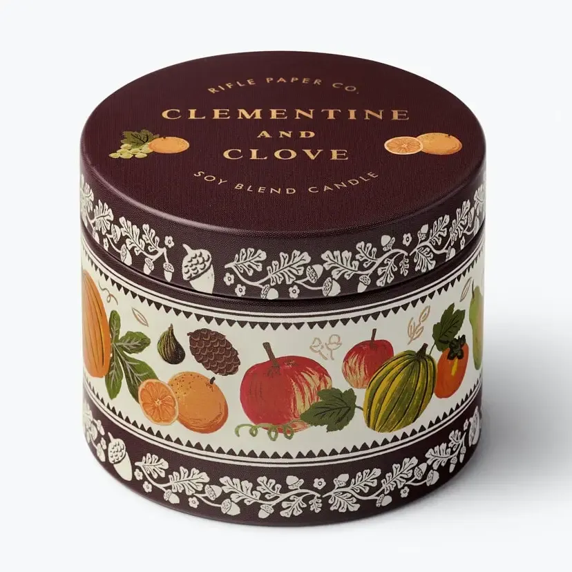 Clementine &amp; Clove 3oz Candle Tin