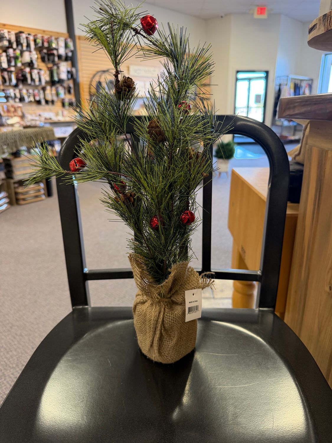 18" Christmas Jingle Bell Faux Pine Tree