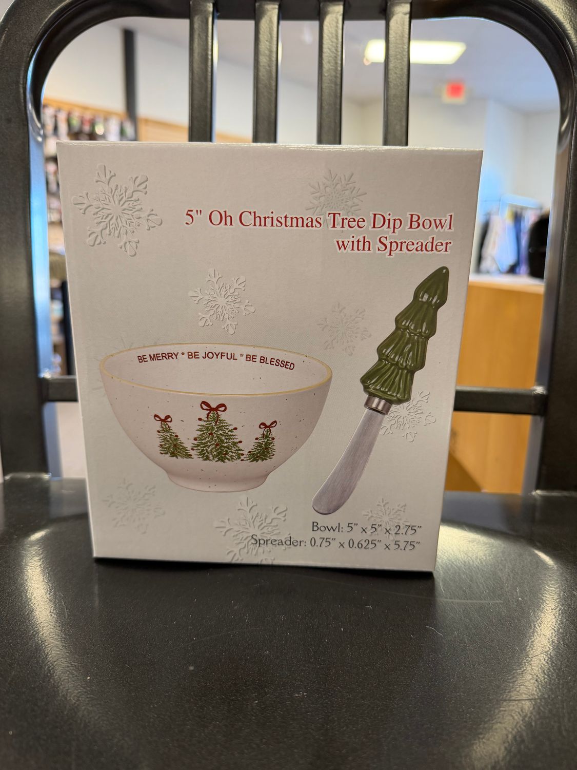 5"D Oh Christmas Tree Dip Bowl w/ Spreader