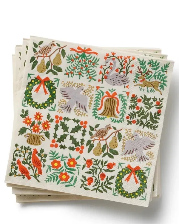 Christmastide Paper Cocktail Napkins