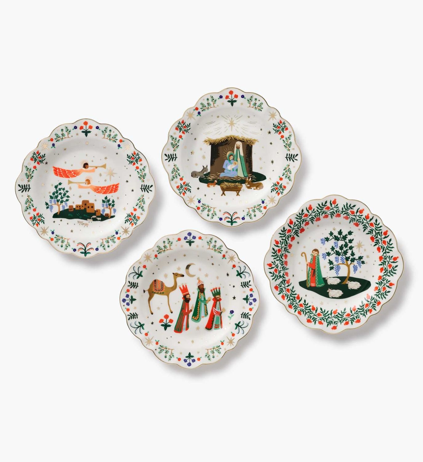 Nativity Porcelain Dessert Plate Set-Set of 4