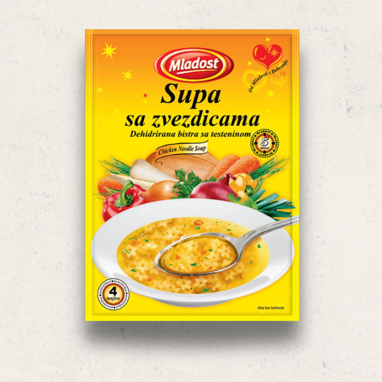 Soup Base - Chicken Flavoured w/ Star Noodles