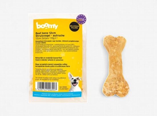Beef bone struisvogel 12cm 2st