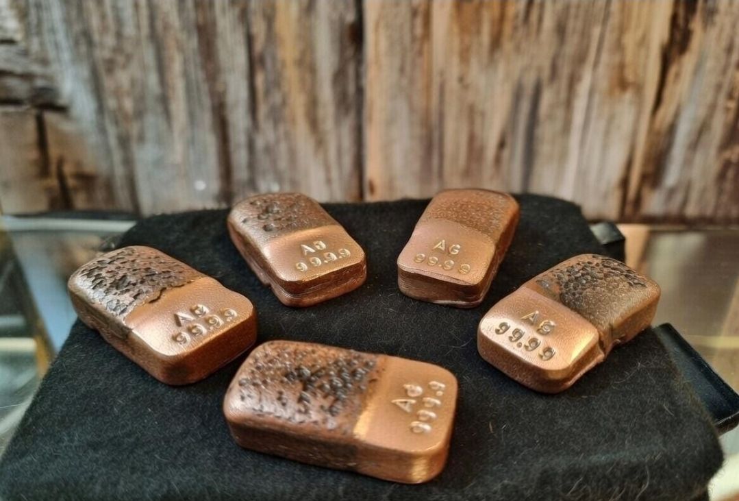 Set of 5 Pure Copper Ingots 500g 999.9 Fine Copper Bars for Stacking &amp; Collecting or display