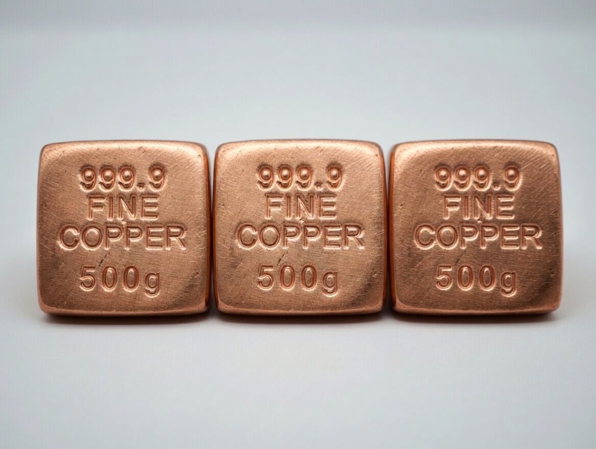 3 x 500g 999.9 Fine Copper Cubes – Premium Pure Copper