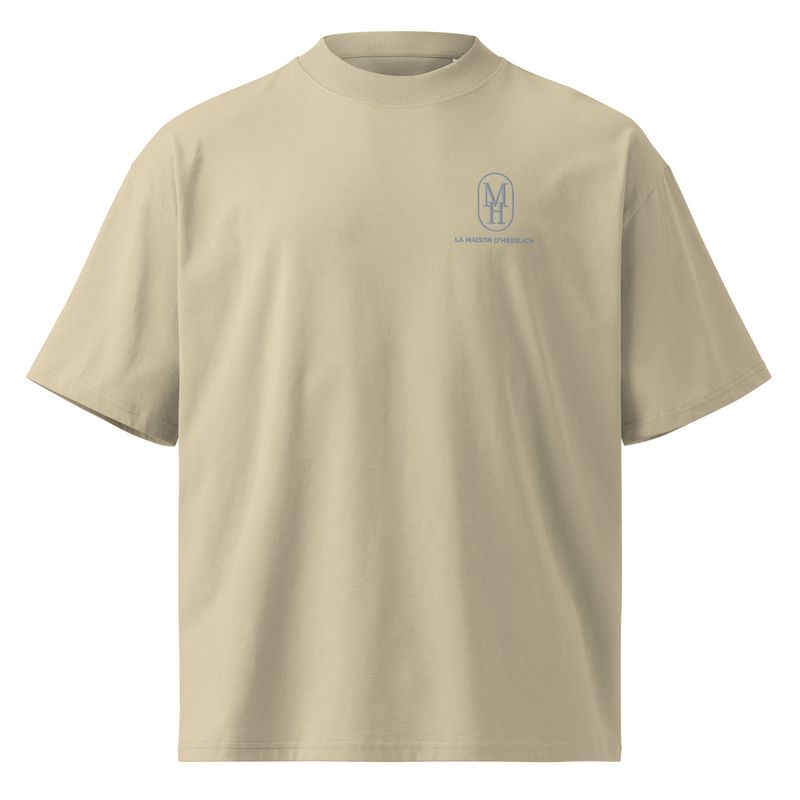 Unisex organic oversized high neck t-shirt