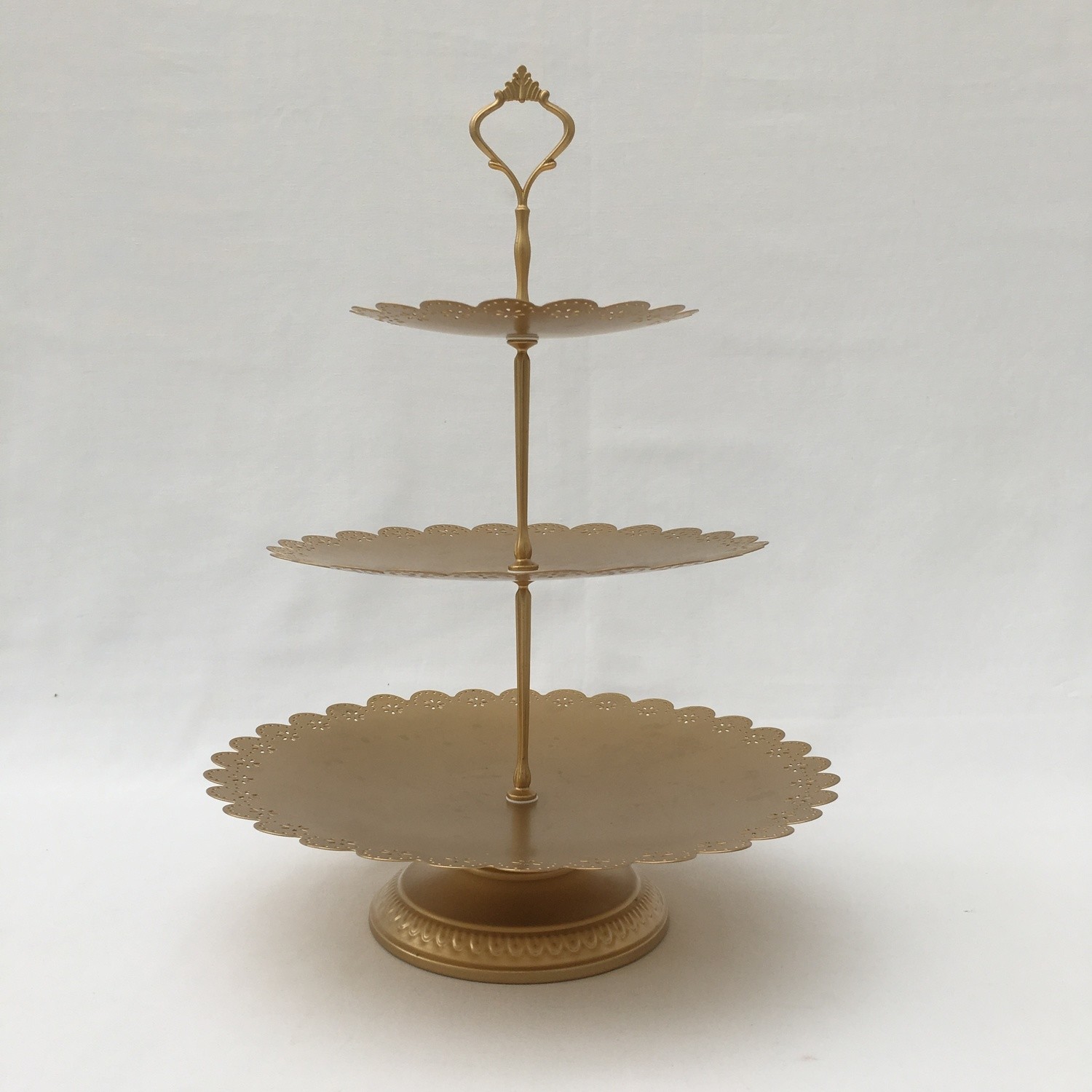Medium Gold - 3 Tiered Cupcake Stand - Pedestal - Code GR025