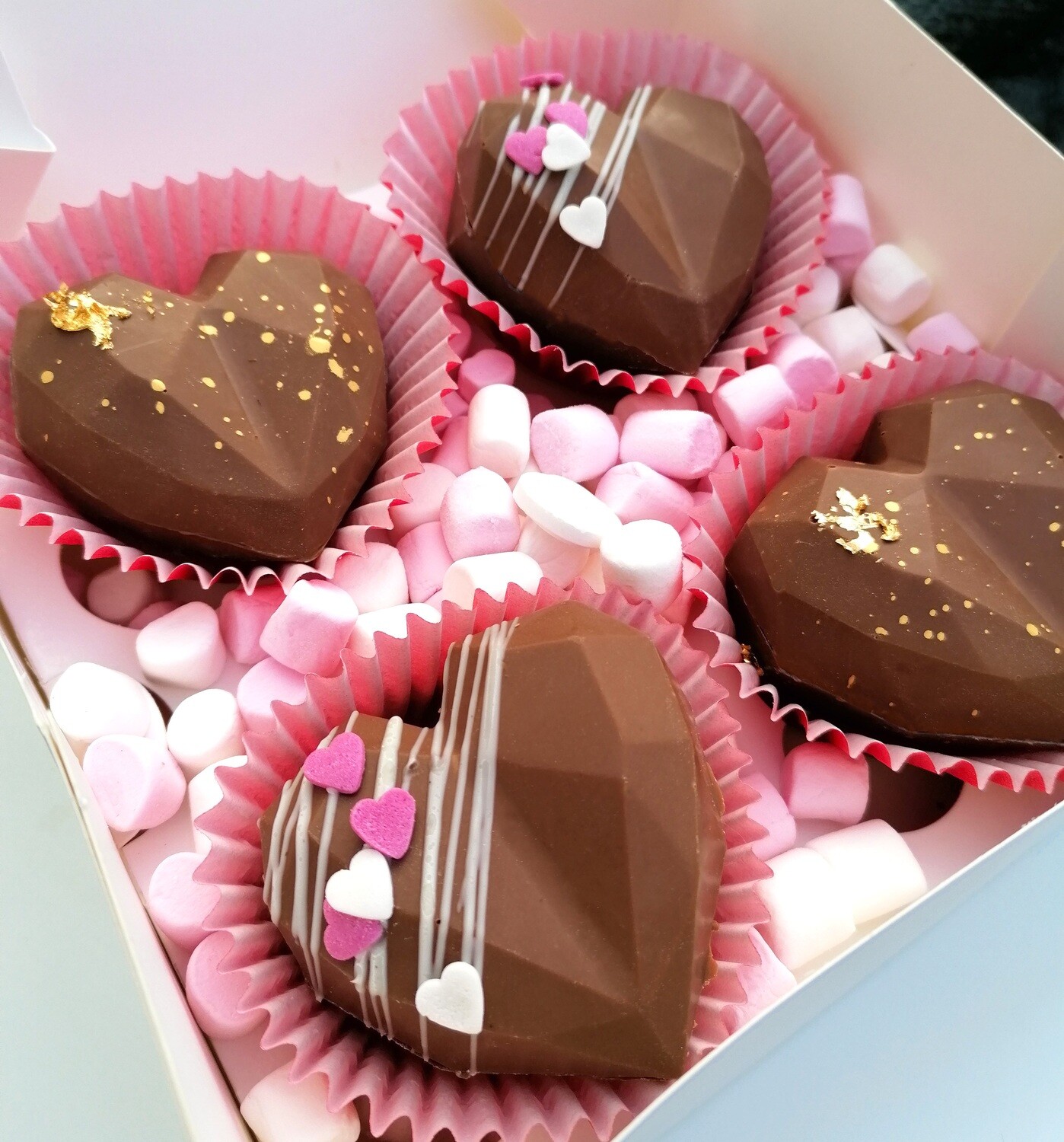 Hand Made Chocolate Hearts With Filling