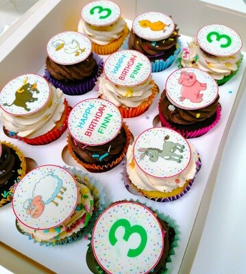 Personalised Farm Animal Assorted Cupcakes