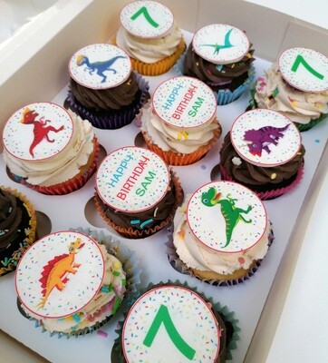 Personalised Dinosaur Assorted Cupcakes