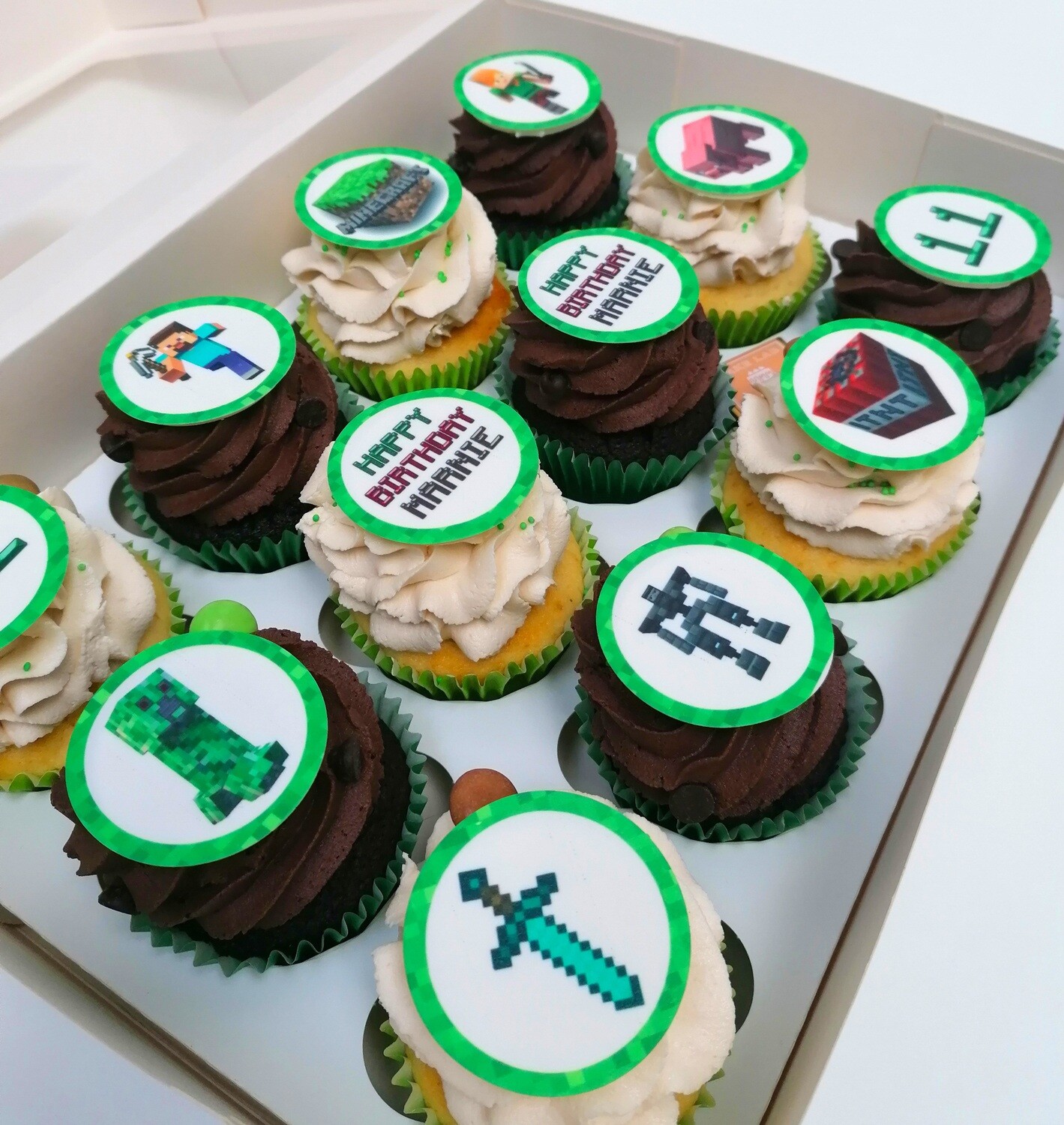 Personalised Minecraft Cupcakes