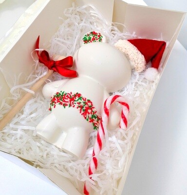 White, Milk or Dark Chocolate Christmas Breakable Teddy / Santa