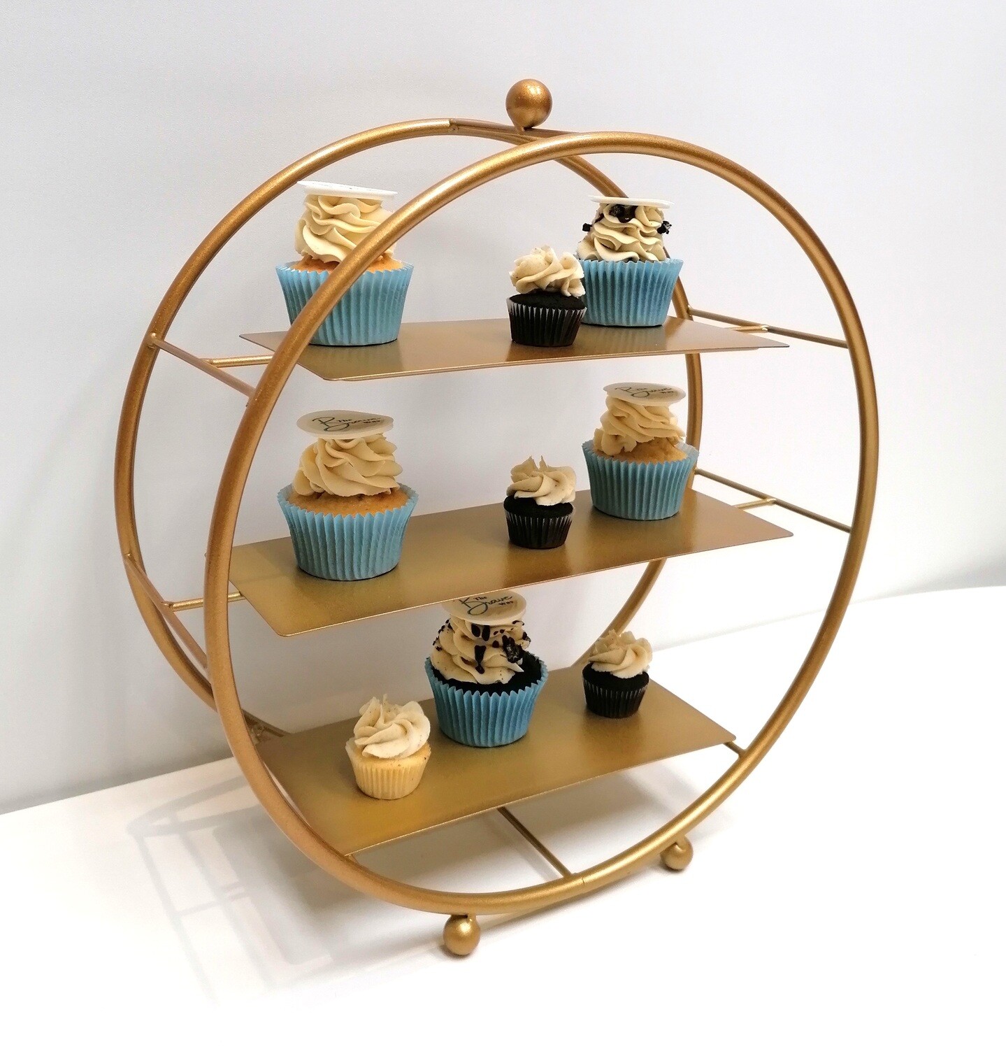 Dark Gold -  Round  -  3 Shelves -  Cupcake Stand - Code GR3T69