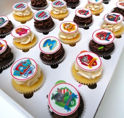 Mini Cupcakes With Paw Patrol Edible Images