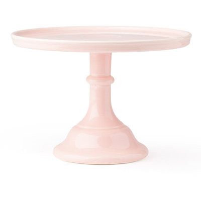 Pink - Round - Ceramic Pedestal - 1 Tier Cake Stand - Code MP009