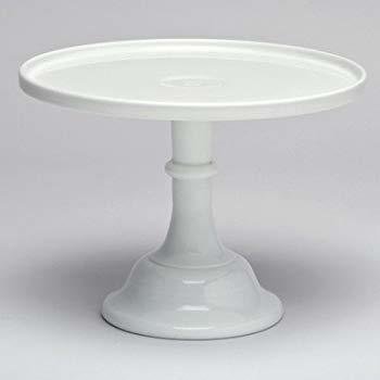White - Medium - Round - Ceramic - Pedestal - 1 Tier Cake Stand - Code WSR8