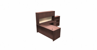 QS SCS Typical 7 Right Return L-Shape 
With Hutch and Low Bookcase