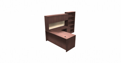 QS SCS Typical 5 Right Return L-Shape 
With Hutch and Tall Bookcase