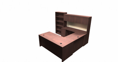 QS SCS Typical 16 Left Return U-Shape
with Hutch and Tall Bookcase