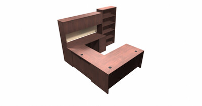 QS SCS Typical 15 Right Return U-Shape
with Hutch and Tall Bookcase