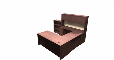 QS SCS Typical 18 Left Return U-Shape
with Hutch and Low Bookcase