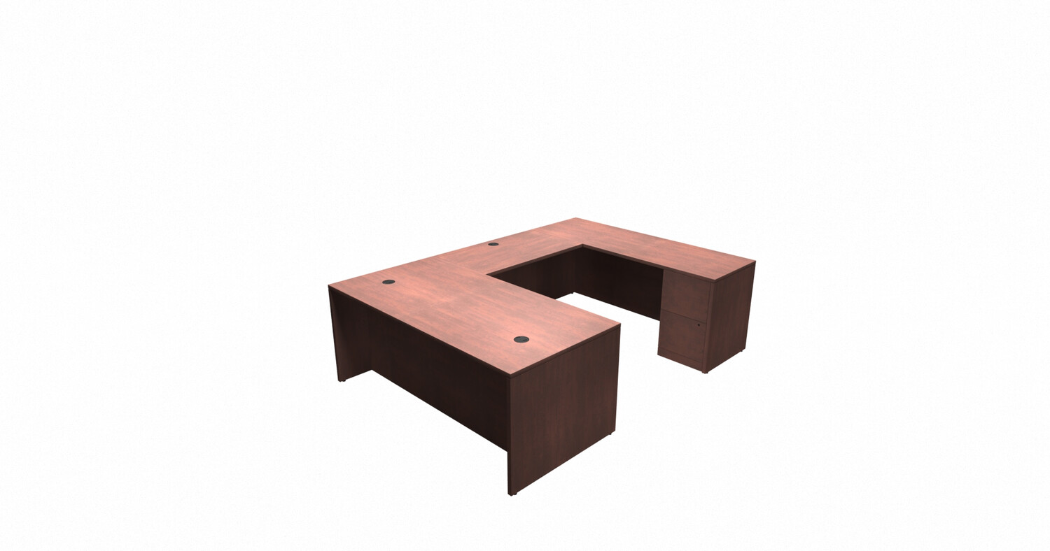 QS SCS Typical 21 Executive Right Return U-Shape (Desk is 6&quot; Bigger)