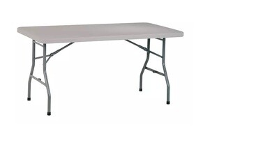 5' Resin Multi Purpose Center Fold Table With Wheels