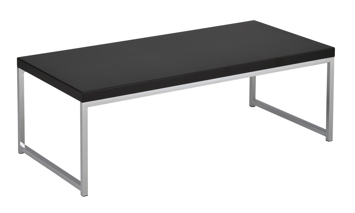 Wall Street Coffee Table with Chrome Frame and Espresso Finish Wood Top or Black or White