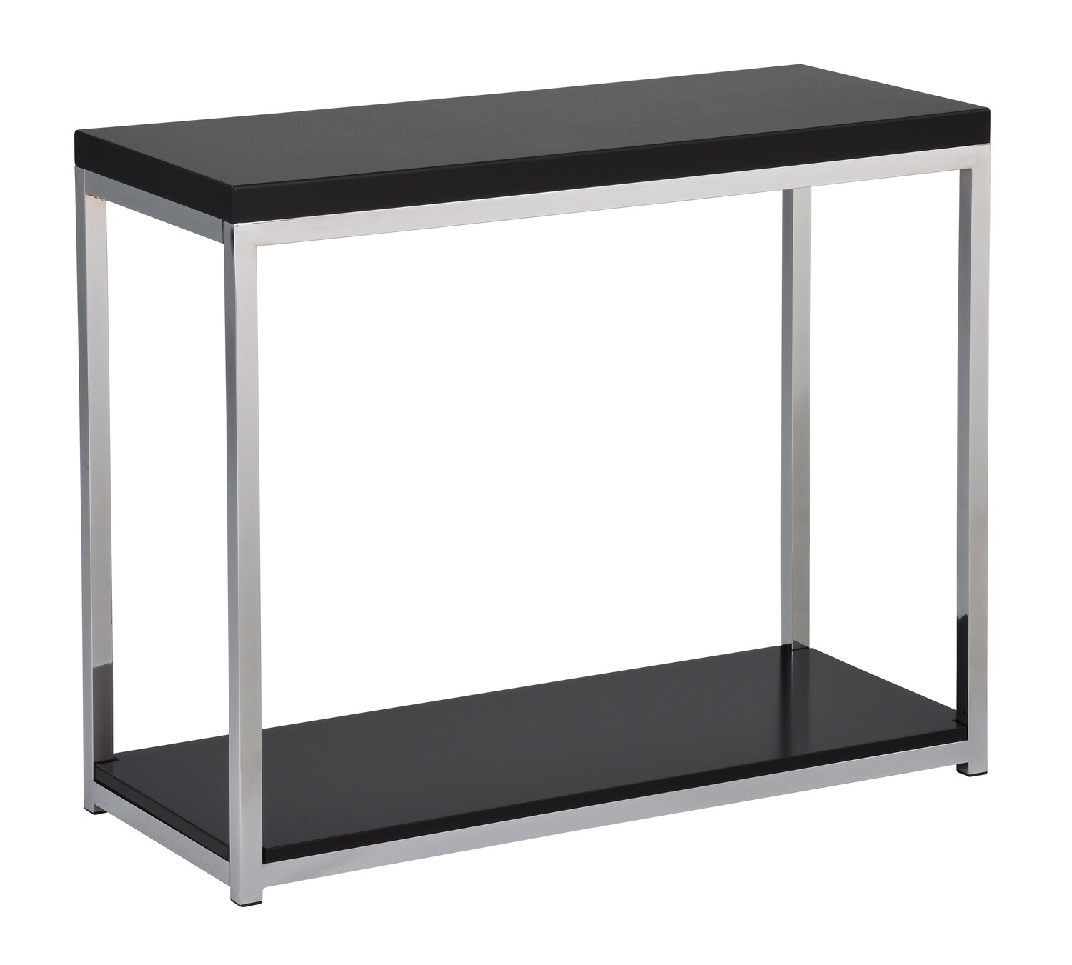 Wall Street Foyer/Sofa Table with Chrome Frame and Espresso Finish Wood Top or Black or White