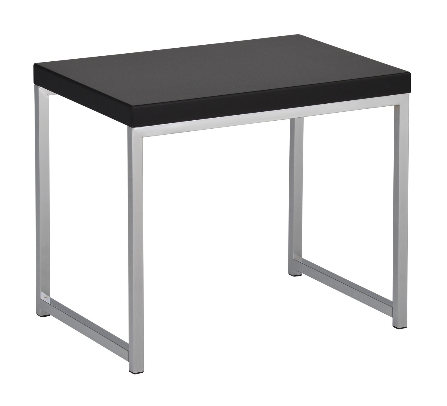 Wall Street End Table with Chrome Frame and Espresso Finish Wood Top or Black or White