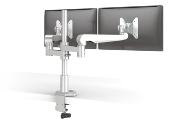 EVOLVE-Series Dual Monitor arm w/2 Fixed Limbs, SILVER Finish