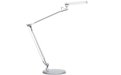 6 Watt 2-Limb Desk Top LED Task Light w/ 8 Hour Shut Off - SILVER Finish