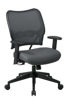 DELUXE CHAIR WITH CHARCOAL VERAFLEX BACK AND VERAFLEX FABRIC SEAT