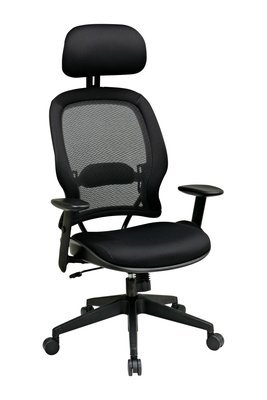 PROFESSIONAL AIRGRID BACK AND MESH SEAT CHAIR WITH ADJUSTABLE HEADREST