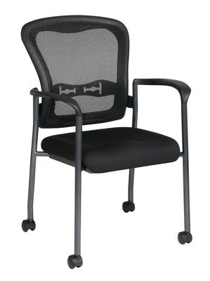 TITANIUM FINISH VISITORS CHAIR WITH ARMS